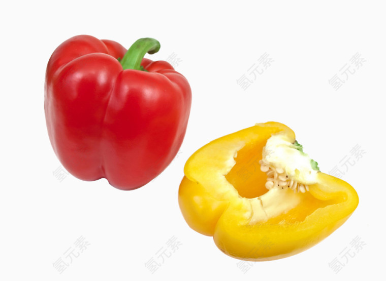 红色菜椒和黄色菜椒