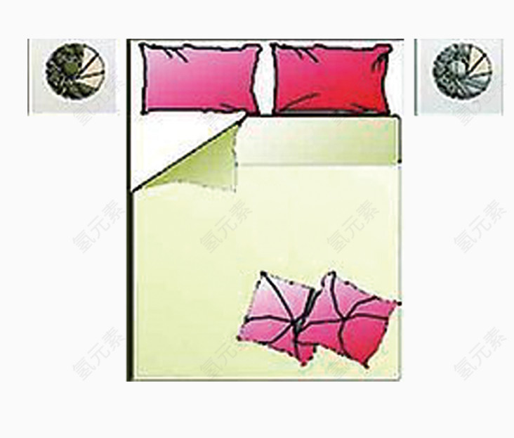 彩平图户型图手绘床床头柜