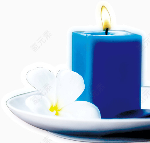 蓝色蜡烛装饰品