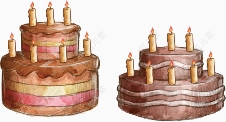 矢量手绘生日蛋糕