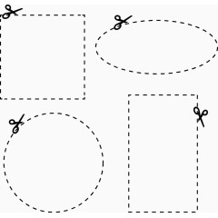 矢量手绘沿虚线剪裁标志