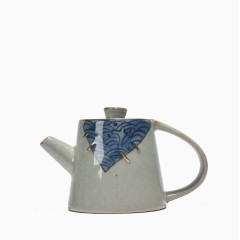 日式粗陶手绘茶壶