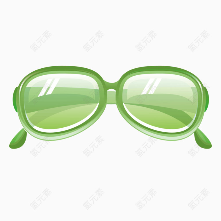 矢量绿色塑料眼镜镜框