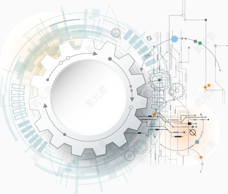 矢量精美齿轮元素背景素材