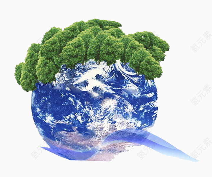 绿树蓝色地球
