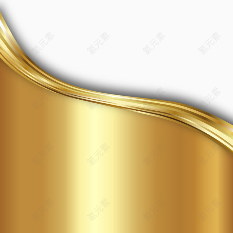 金色质感波浪线背景矢量素材