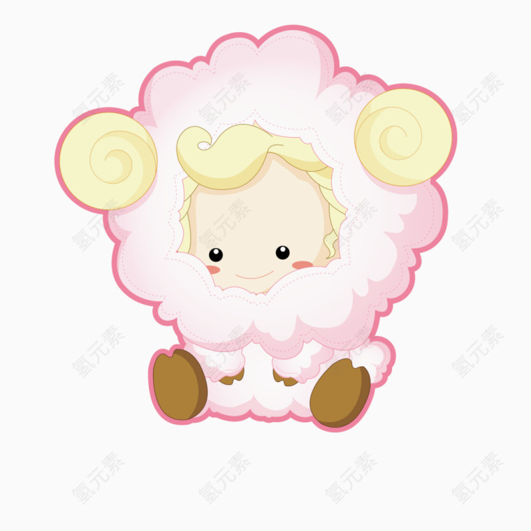 可爱粉色绵羊