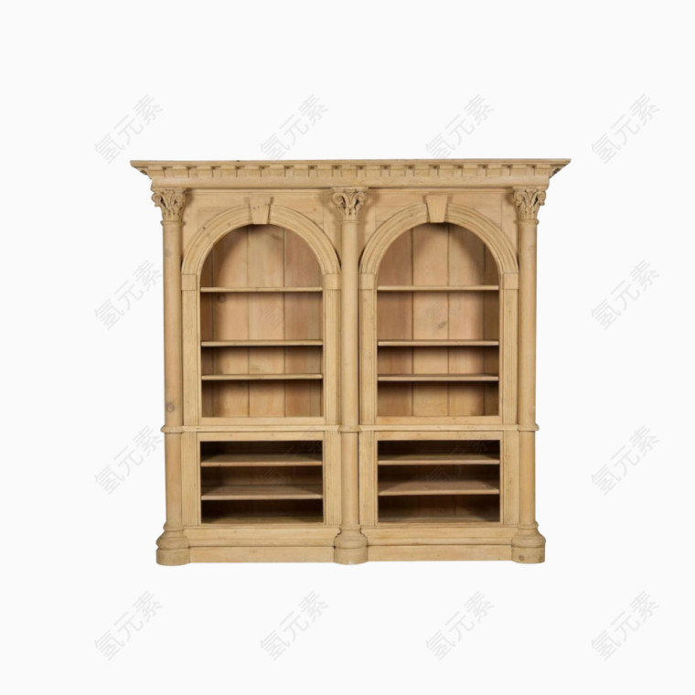 双层木质书柜模型图片