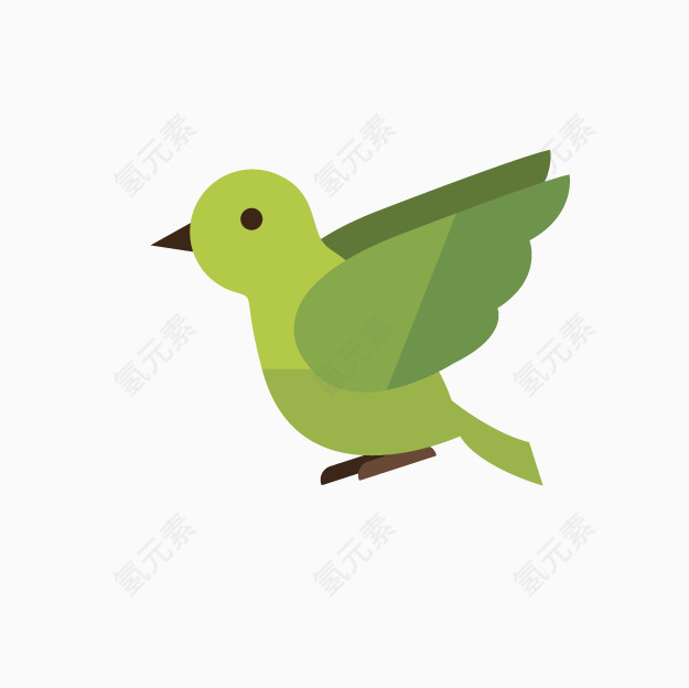 卡通绿色小鸟