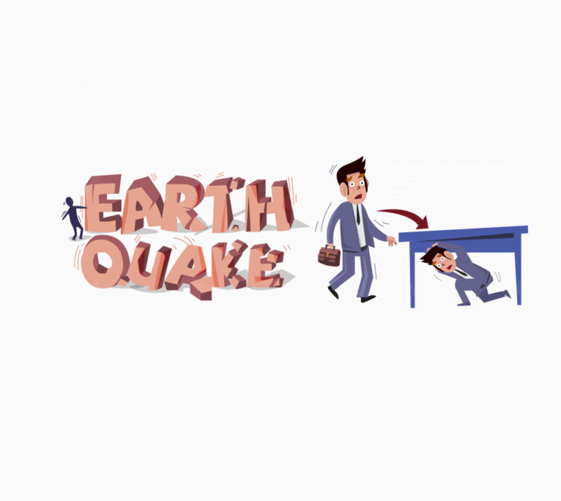 卡通地震预防信息图矢量素材下载