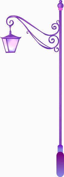 紫色卡通路灯