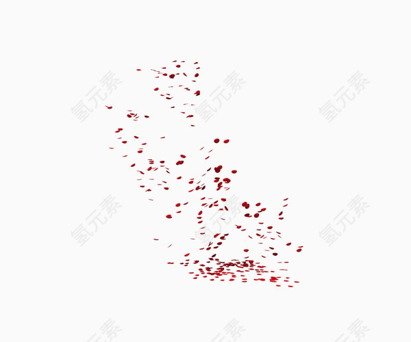 红色散落花瓣设计图案
