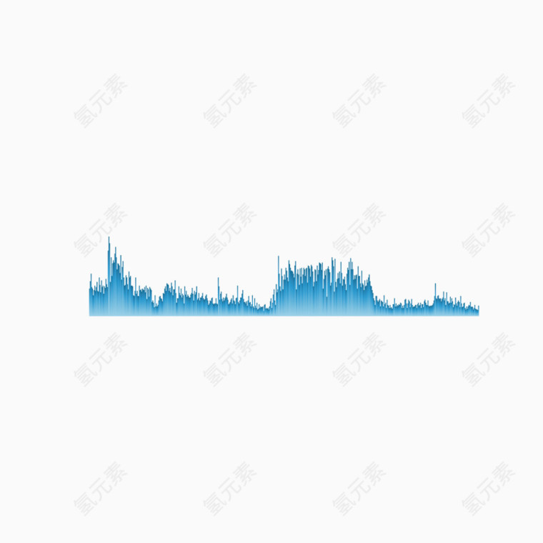 矢量声音波纹蓝色渐变起伏