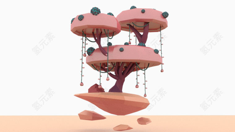 粉色的蘑菇树