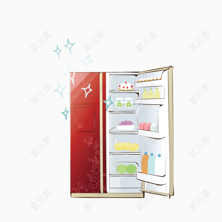 红色冰箱模型