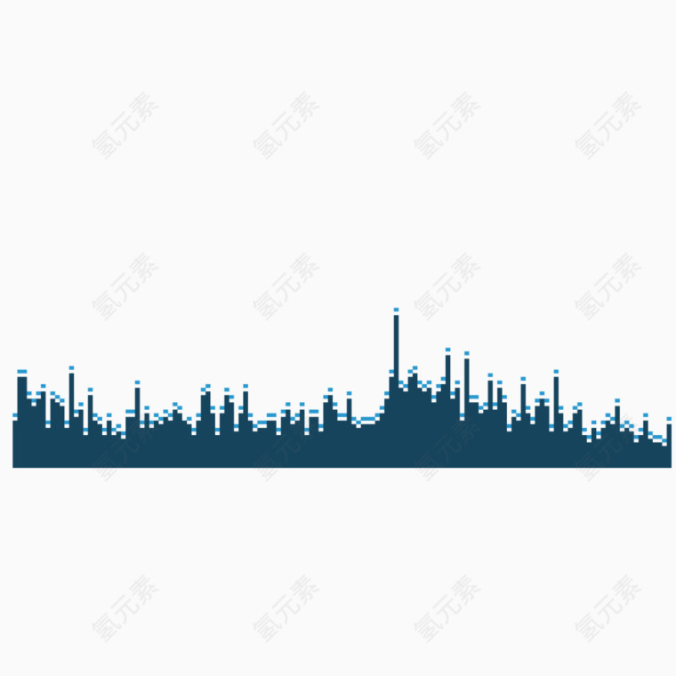 矢量声音波纹深蓝柱状
