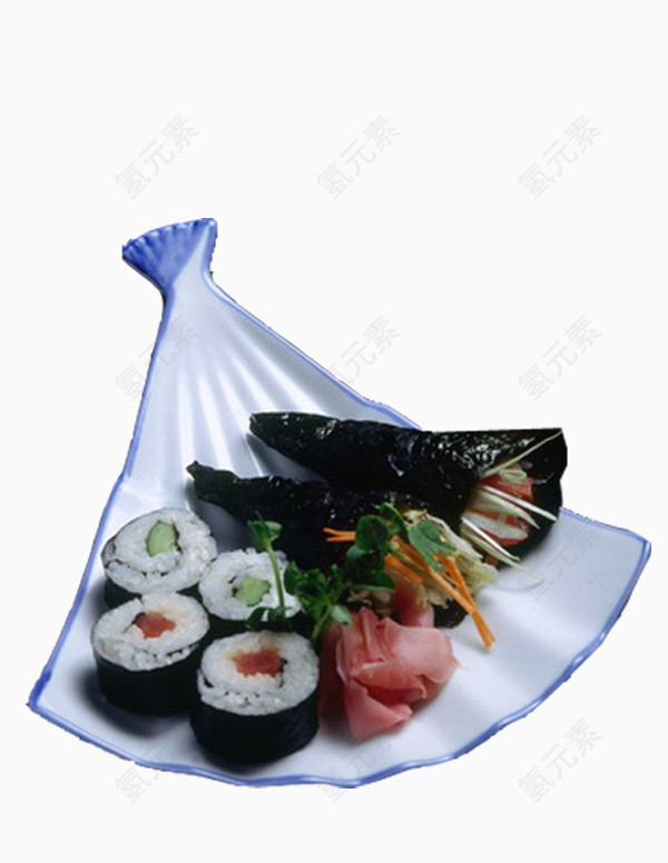 扇形陶瓷碟海鲜寿司