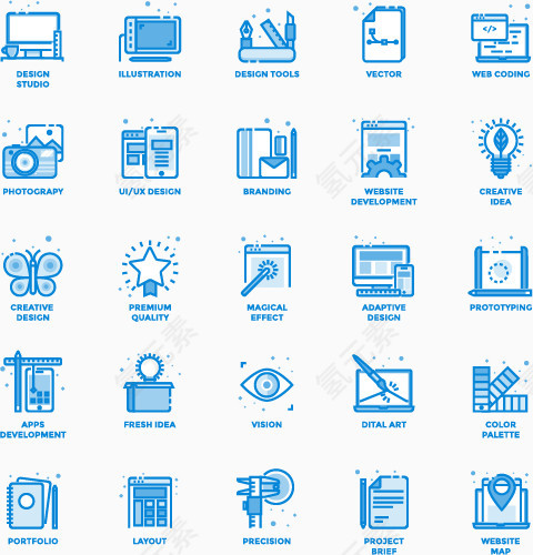 个性主题蓝色图标矢量素材