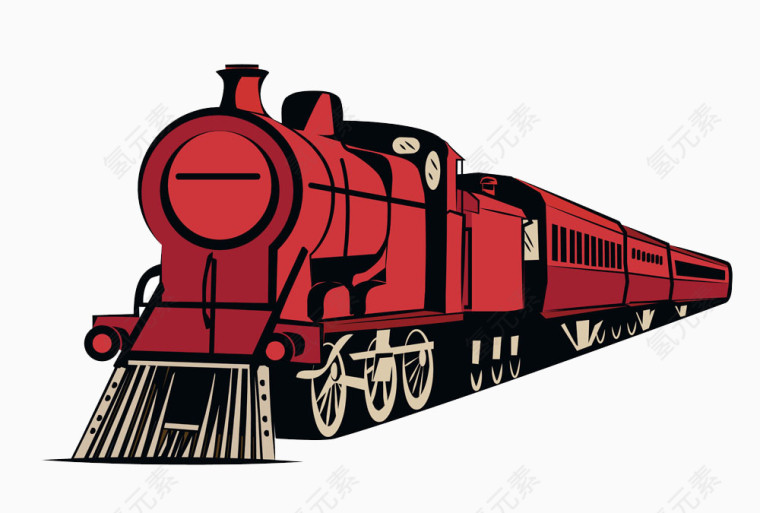 卡通手绘蒸汽火车头