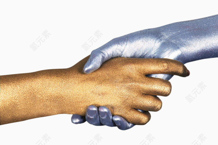 人物手部握手金属造型