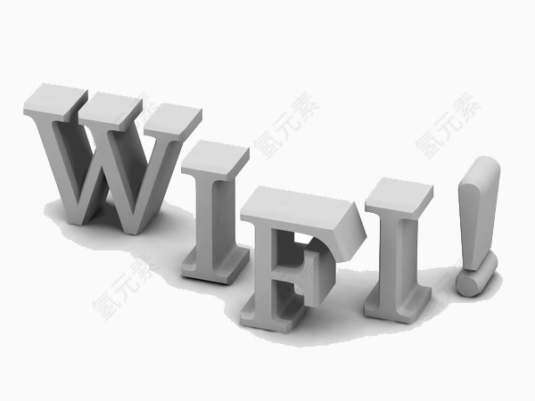 WIFI3D艺术字灰色