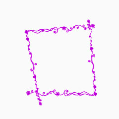 紫色框架粉笔图案