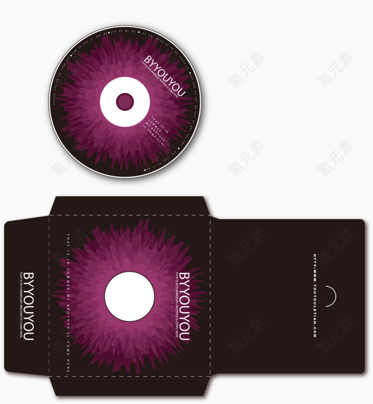 紫色光盘包装设计