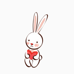 小兔 爱心 装饰