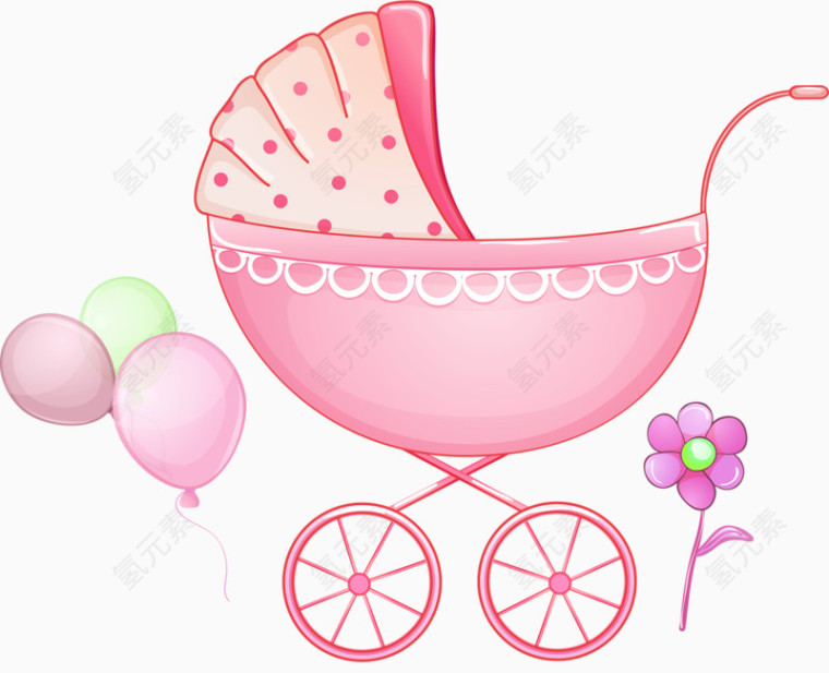 粉色婴儿车