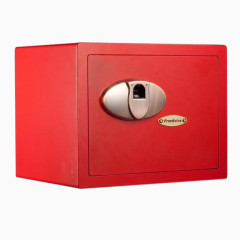 红色金属指纹识别保险箱