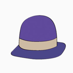 紫色休闲手绘帽子