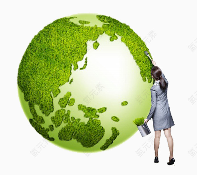 创意草绿色地球
