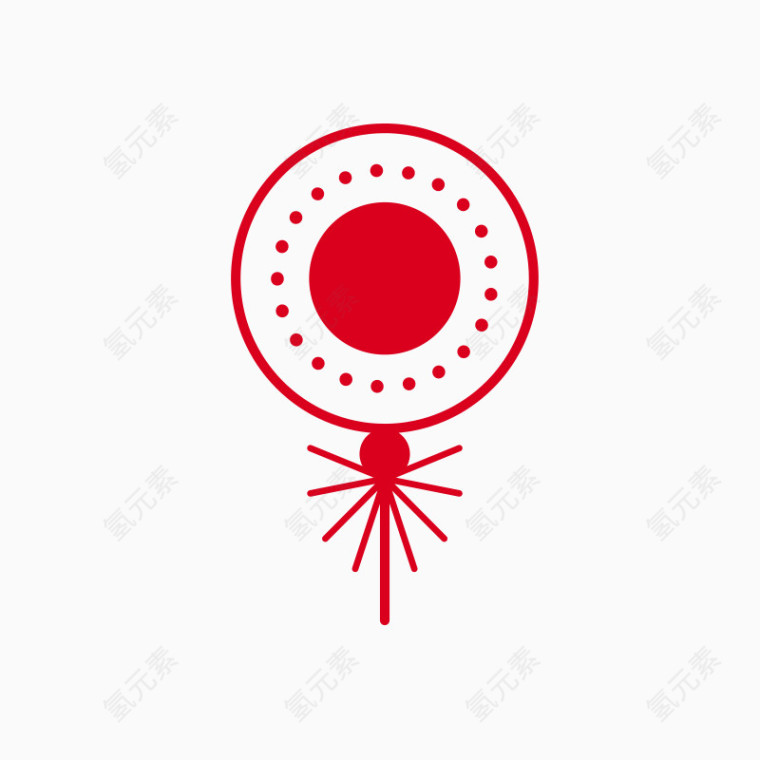 红色圆形创意大鼓节日