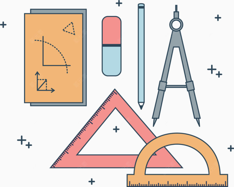 数学尺子铅笔橡皮纸张下载