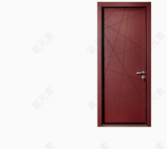 一个枣红色的门子