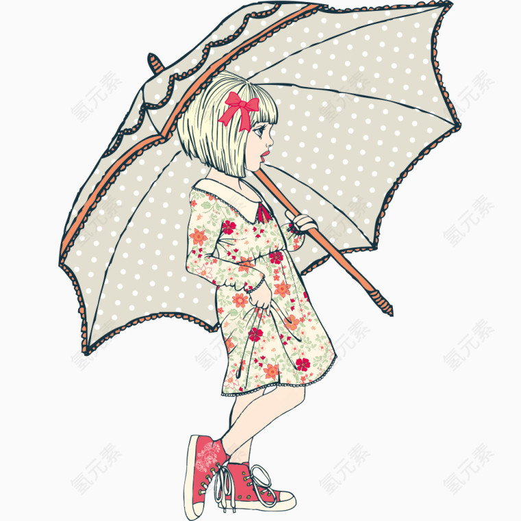 美丽的漂亮的雨伞女神