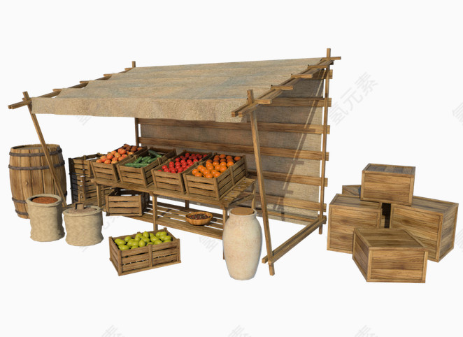 木质水果棚箱子