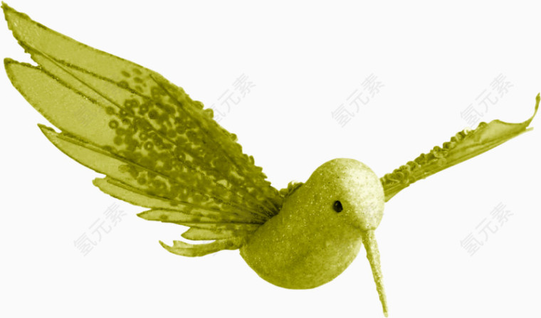 植物绿色手制作小鸟