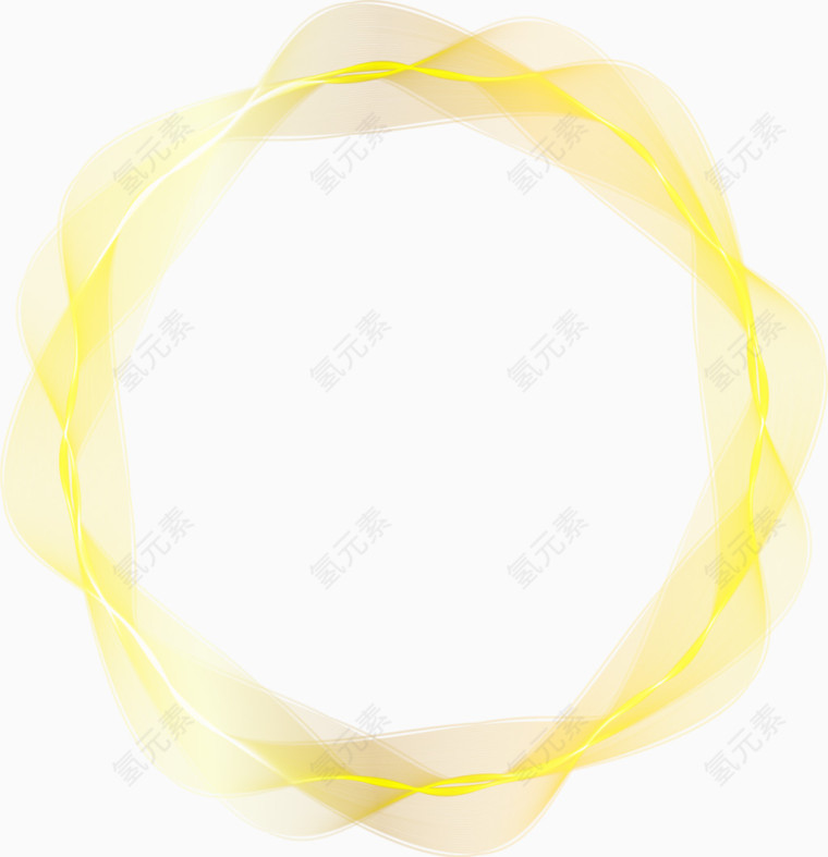 黄色火焰光效几何边框