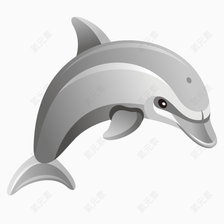 灰色质感可爱海豚