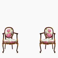 粉色玫瑰装饰太师椅