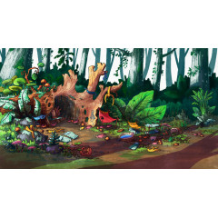卡通手绘森林图案背景