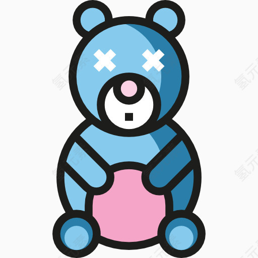 一只蓝色的玩具熊