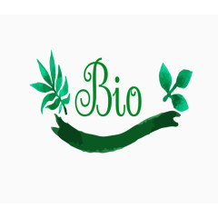 矢量卡通绿条幅bio