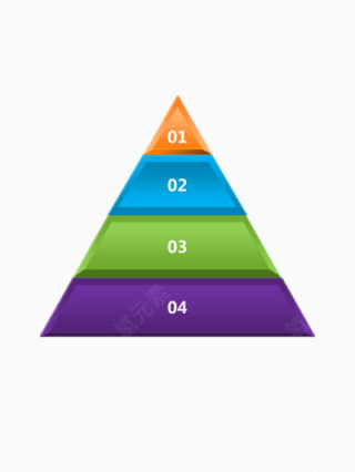 四色立体金字塔ppt分点图标下载