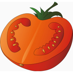 矢量蔬菜设计半块西红柿图像