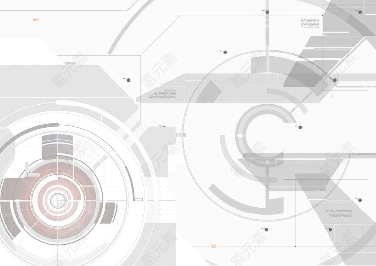 白色透明科技感圆圈PSD素材