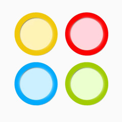 四个彩色圆环PPT装饰图案
