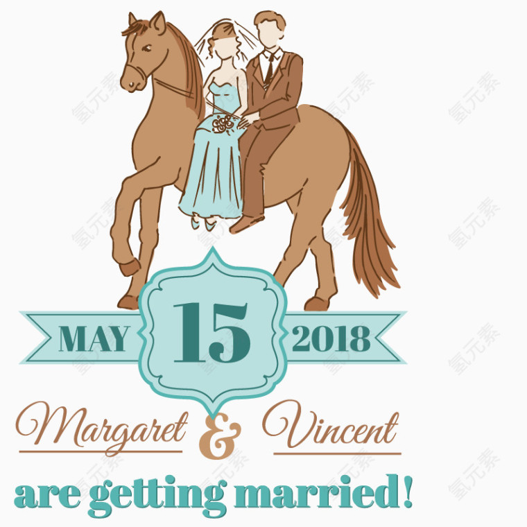 矢量婚礼海报字体