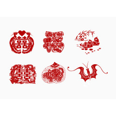 中国传统吉祥剪纸图案矢量素材